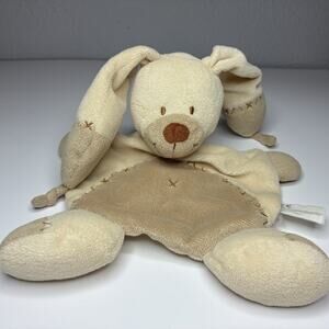 Nicotoy Bunny Lovey Brown Tan Beige 8” Baby Security Blanket Rabbit